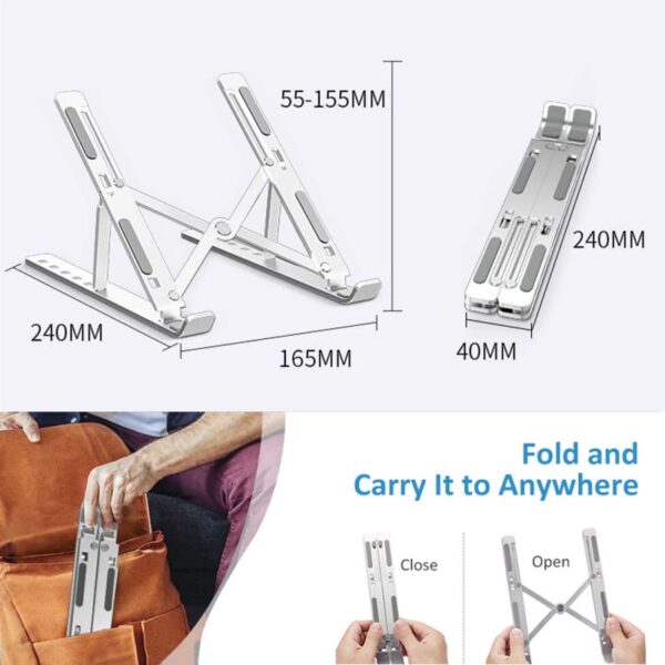 Generic Laptop Stand 6 Adjustable Height Aluminum Alloy Foldable Az-7