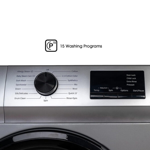 Hisense Washing Machine 6Kg Automatic, Front Load, Snowflake Drum, Drum Clean, Silver Wfvc6010S
