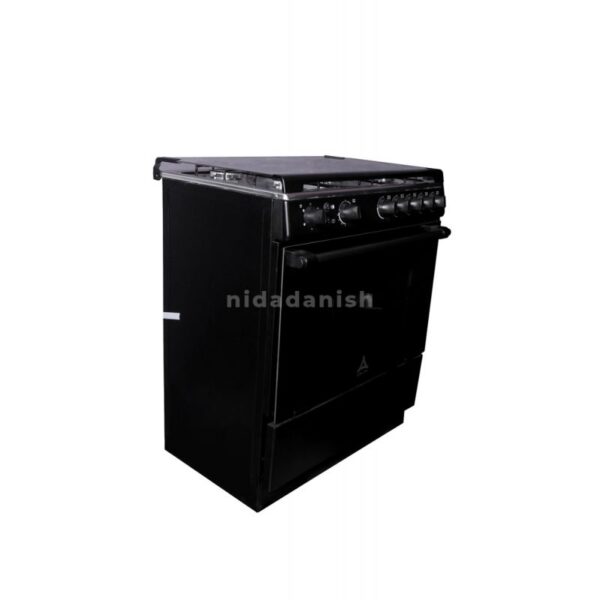 Delta Gas Cookers 80X55Cm Gas Oven &Amp; Grill 5 Gas Burner Black Silver Steel Dgc50B