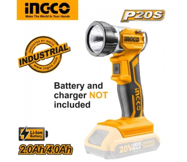 Ingco Lithium-Ion Cordless Work Lamp 20V Cwli2001