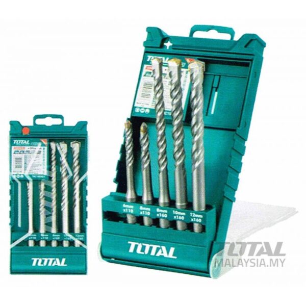 Total Drill Bit Set Sds Plus 5Pcs Tac190501