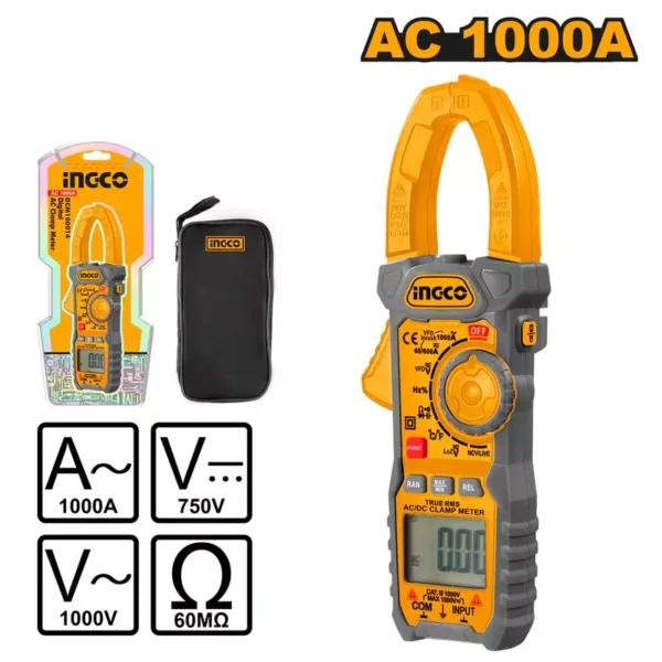 Ingco Digital Ac Clamp Meter 1000A Dcm100014