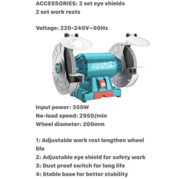 Total Bench Grinder 350W Tbg35020