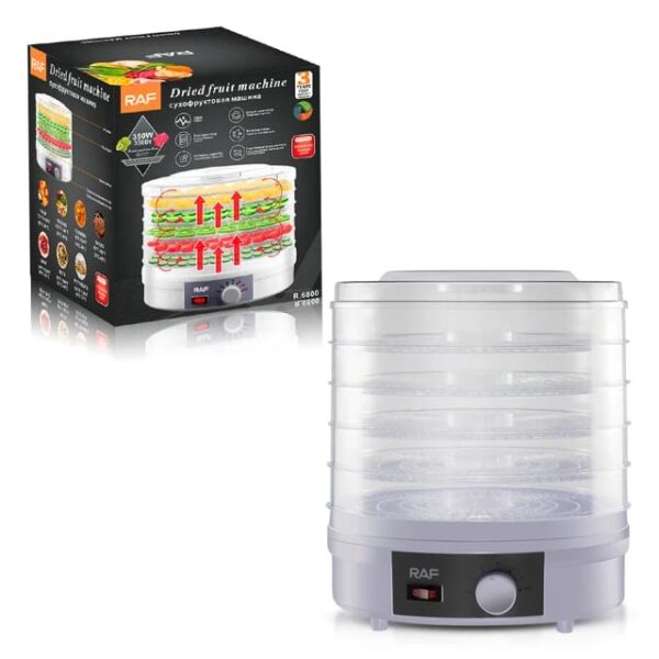 Raf Fruit Dehydrator 5 Trays 350W, Adjustable Temperature, Simple Operation R.6800
