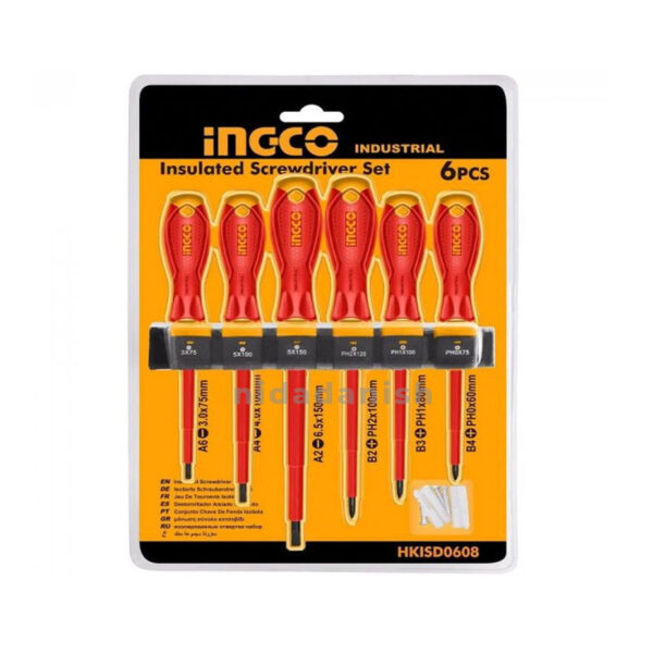 Ingco Insulated Screwdriver Set 6Pcs Hkisd0608