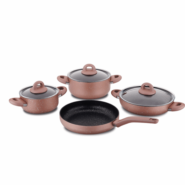 Korkmaz Bella Granite 7Pcs Cookware Set Rosegold A2894