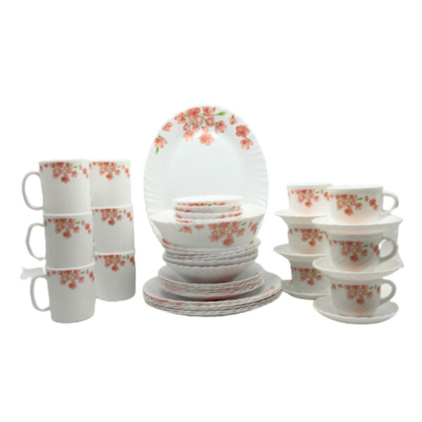 La Opala Dinner Set Aster Pink Classique 44 Pieces Lp044