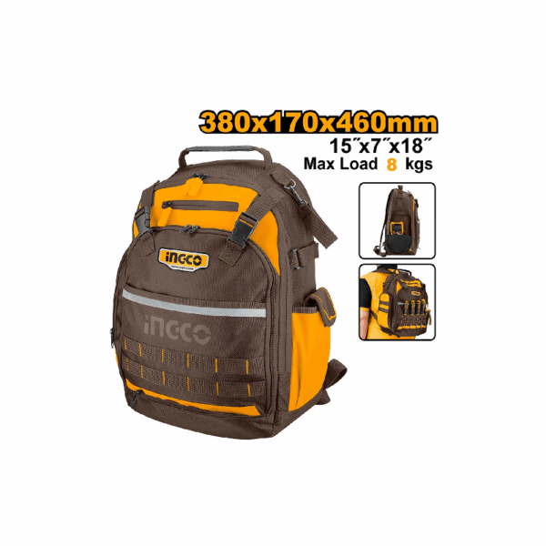 Ingco Tools Bagpack, Polyester Oxford Material 38 X 17 X 46Cm Hbp01028
