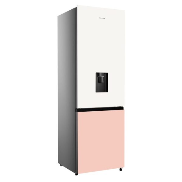Hisense Refrigerator 350L Bottom Freezer A+ Energy Efficiency Class, Non Plumbed Water Dispenser, Reversible Door White &Amp; Pink H450Bdp-Wd