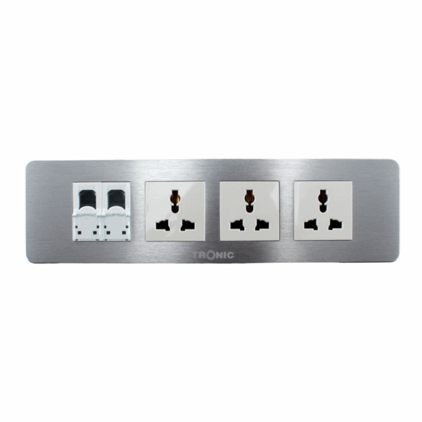 Tronic Floor Socket Universal X 3 + Rj45 Data X 2