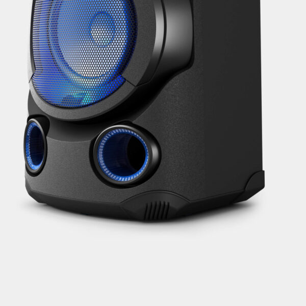 Sony High Power Party Speaker Audio System With Bluetooth Technology, Speaker Light, Two High Efficiency Tweeter, Jet Bass Booster Technology, Fiestable App, Multi Device Connection Mhc-V13