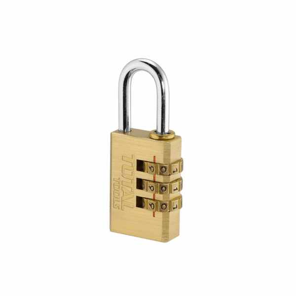 Total Brass 3 Digit Combination Padlock 3 X 20Mm, Password Combination Can Be Customized Tbck37203