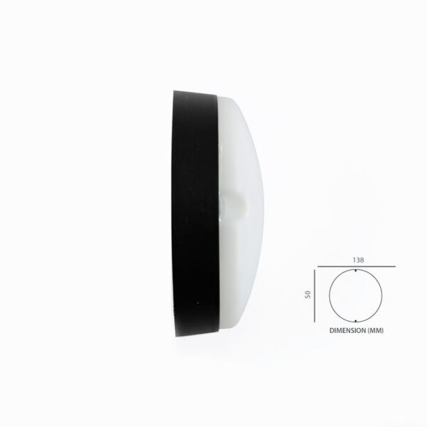 Tronic Black Round Led Bulkhead 12 Watts