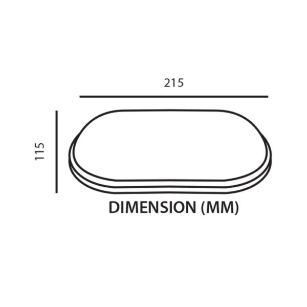 Tronic Black Oval Led Bulkhead 15 Watts