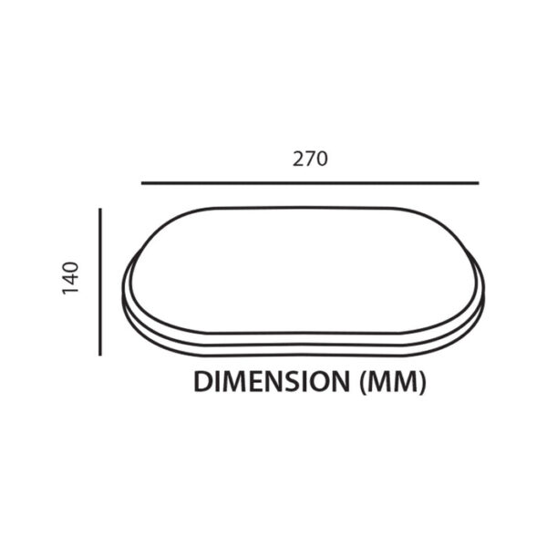 Tronic Black Oval Led Bulkhead 20 Watts
