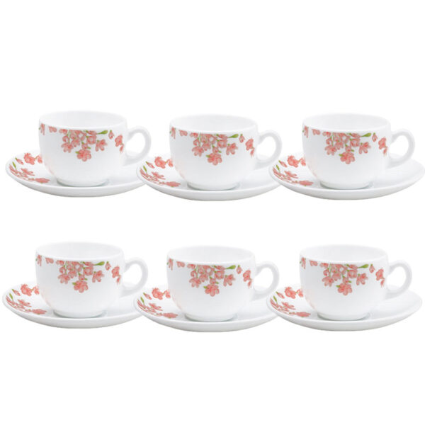 La Opala Cup &Amp; Saucer 6Pcs Set Aster Pink 220Ml Lp022