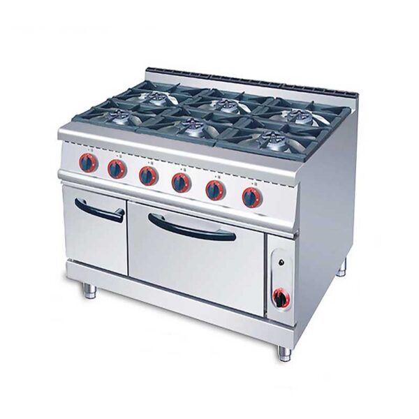 Generic Commercial Freestanding Cooker Gas Range Stove Stand Type With Oven 6 Head