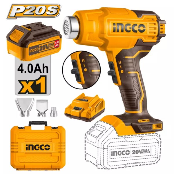 Ingco Lithium-Ion Cordless Heat Gun Hgli20025