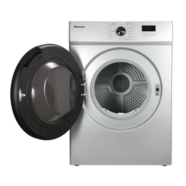 Hisense Dryer 8Kg, Front Load, Fuzzy Control, Led Display, Double Water Inlets, Power Off Memory, Stainless-Steel Tub, Crease-Resist, Silver Dv1W801Ut