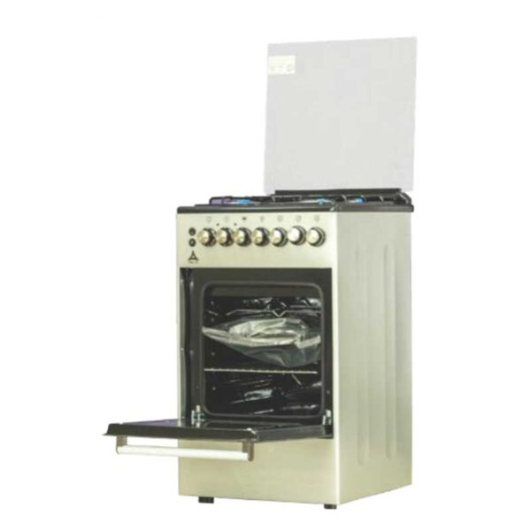 Delta Cooker 50X55Cm 4 Gas Burners With Electric Oven &Amp; Grill Inox Dgc-5040E