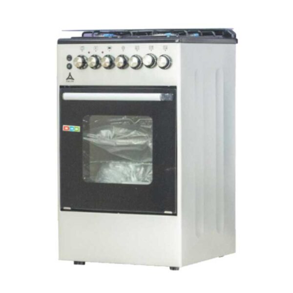 Delta Cooker 50X55Cm 4 Gas Burners With Electric Oven &Amp; Grill Inox Dgc-5040E