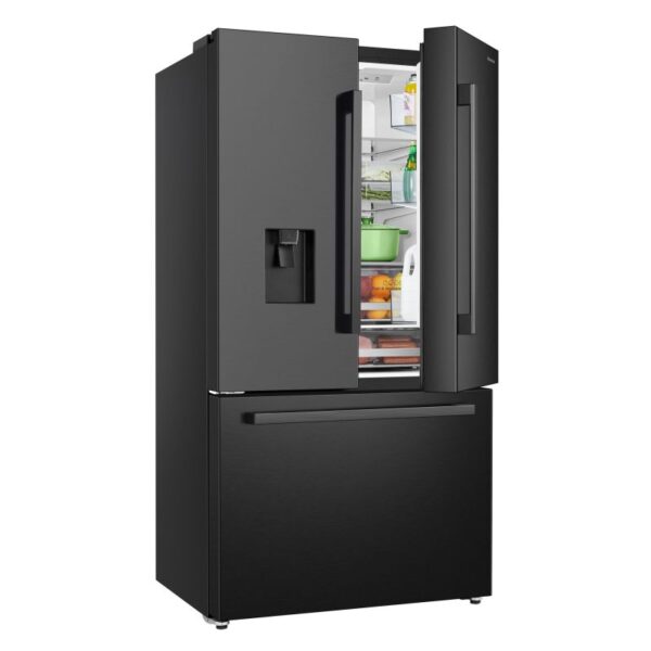 Hisense Refrigerator 575L French Door Double Metal Glide Drawers, Full Width Pantry, Sleek Water Dispenser, Total No Frost Black H760Fsb-Wd