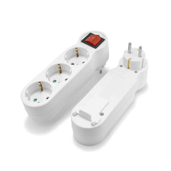 Tronic Power Strip With Switch 1-3 Way Eu Plug 2 Pin
