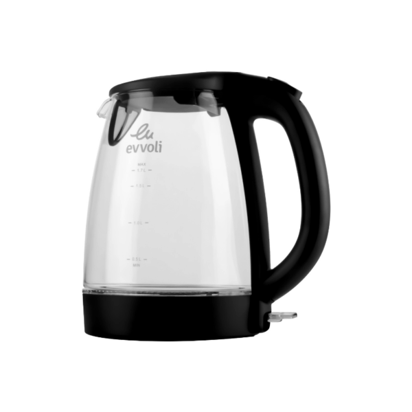 Evvoli Electric Kettle Glass Body 1.7L 2200W Evka-Ke17Mb
