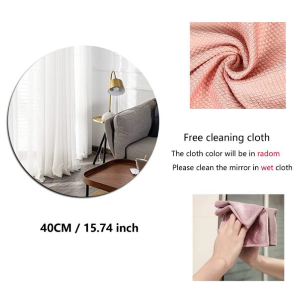 Generic High Quality Non-Glass Shatterproof, Anti Scratch, Easy To Install, Unbreakable, Safe For Kids, Frameless Acrylic Plexiglass Sheet Mirror (Wall Decor) For Bedroom, Bathroom &Amp; Living Room Round Shape