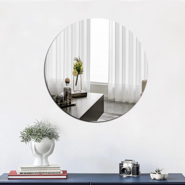 Generic High Quality Non-Glass Shatterproof, Anti Scratch, Easy To Install, Unbreakable, Safe For Kids, Frameless Acrylic Plexiglass Sheet Mirror (Wall Decor) For Bedroom, Bathroom &Amp; Living Room Round Shape