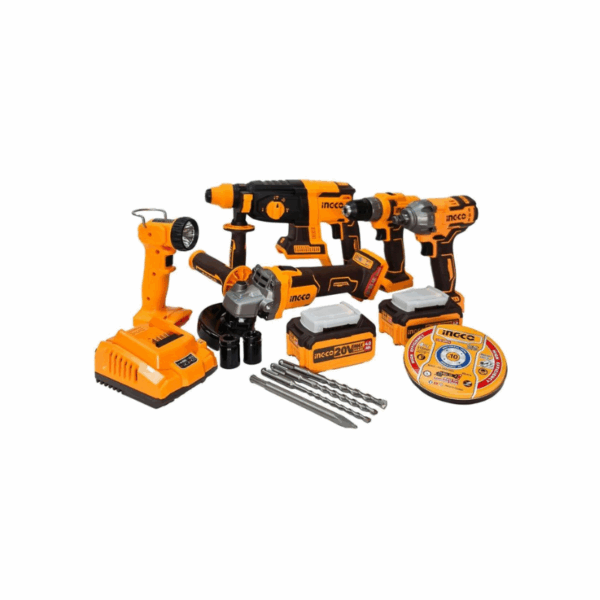 Ingco 5Pcs Cordless Industrial Combo Kit Lithium-Ion 20V Ckli2019