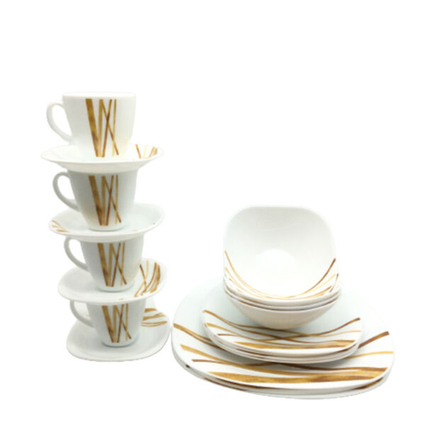 La Opala Dinner Set Quadra Golden Shades 20 Pieces Lg020
