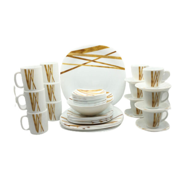 La Opala Dinner Set Quadra Golden Shades 38 Pieces Lg038