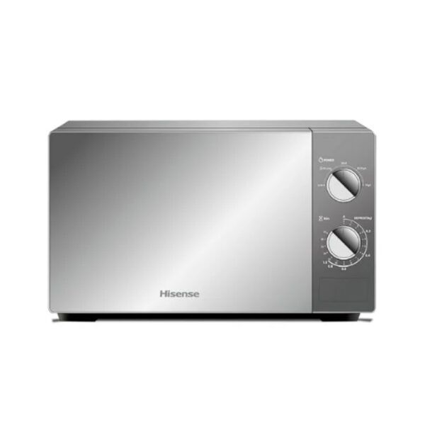 Hisense Microwave 20L 700W Solo Manual, 6 Power Levels, Push Button, Defrost, Cooking Timer, Durable Door, 360° Rotating Plate, Mirror H20Moms10