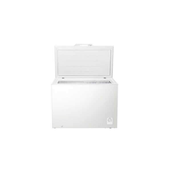 Hisense Chest Freezer 297L Multimode Function, Energy Saving, Spring-Load Hinges, Defrost Drain, Handle, Aluminum, Super Freezer, Lock, White H390Cf