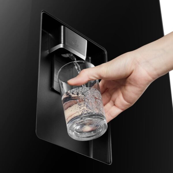 Hisense Refrigerator 347L Bottom Freezer Ultra-Slim Water Dispenser, Frostless Technology, Soft Led Lighting, Huge Space Box Black H450Bmib-Wd