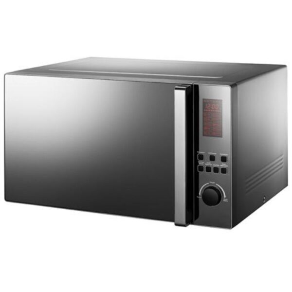 Hisense Microwave 45L Solo Digital, Grill Function, Handle, 5 Power Level, 8 Auto Menus, Cooking Timer, 360° Rotating Plate, Safely Lock, Black Mirror H45Momk9