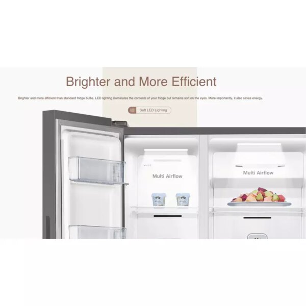 Hisense Side By Side Fridge Blue &Amp; White Glass 508L H670Sdbl-Wd