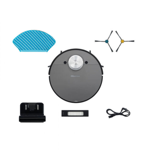 Hisense Vacuum Cleaner 14.4W Robotic Smart App With Intelligent Cleaning, Powerful Battery, Xl Dustbin And Water Tank , Voice Control, Hrvcl144Ab