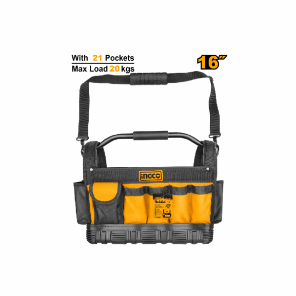 Ingco Tool Bag 16&Quot; With 21Pcs Pockets, 1Pc Hanger Htbgl01