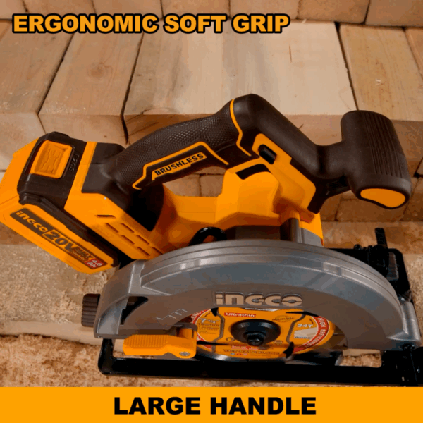 Ingco Cordless Circular Saw 20V With Brushless Motor &Amp; Adjustment Settings Csli18511
