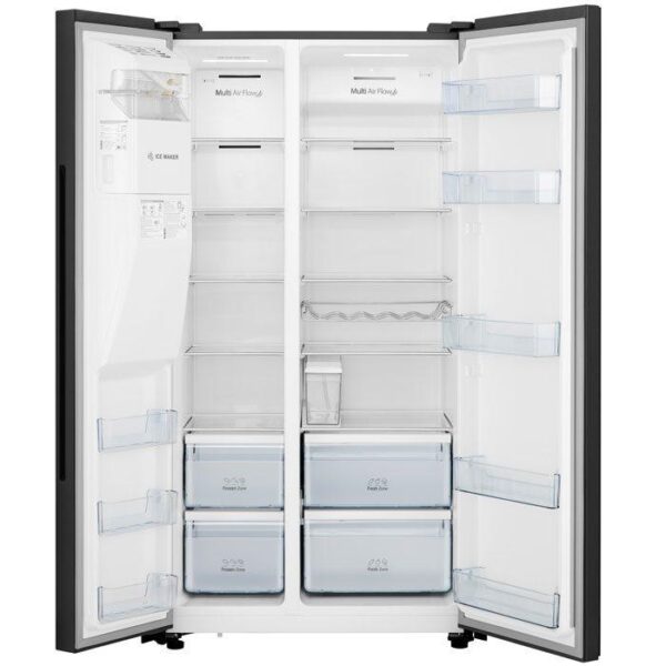 Hisense Refrigerator 535L Side By Side Door, Water Dispenser &Amp; Ice Maker With Inverter Technology H700Smi-Idl
