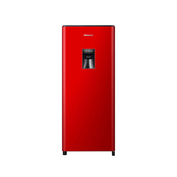 Hisense Refrigerator 177L Single Door, Water Dispenser, Chiller Zone, Anti Bacteria Door Seal, Recessed Handle, Red H235Rre-Wd