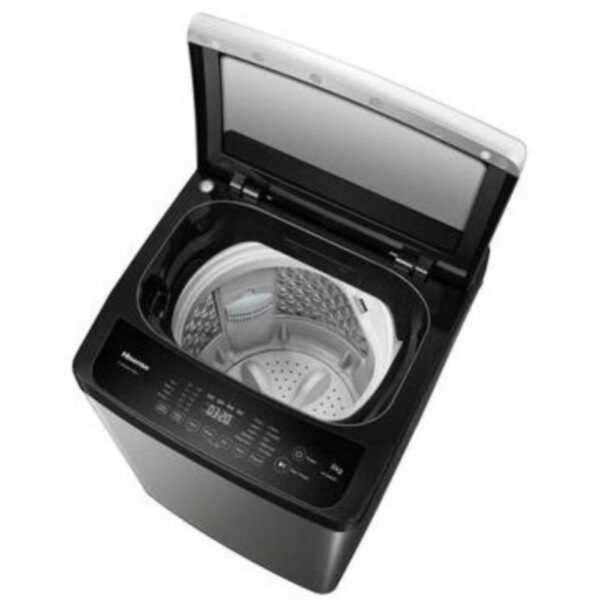 Hisense Washing Machine 8Kg Fully Automatic, Top Load, Bubble Clean, Smart Fuzzy, Time Delay, Titanium Silver Wtja802T