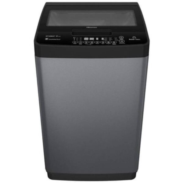 Hisense Washing Machine 8Kg Fully Automatic, Top Load, Bubble Clean, Smart Fuzzy, Time Delay, Titanium Silver Wtja802T