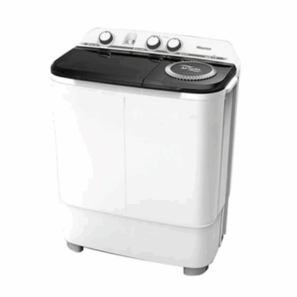 Hisense Washing Machine 8Kg Manual, Twin Tub, Rust Proof, Plastic Body, Low Noise, White Wsxl801