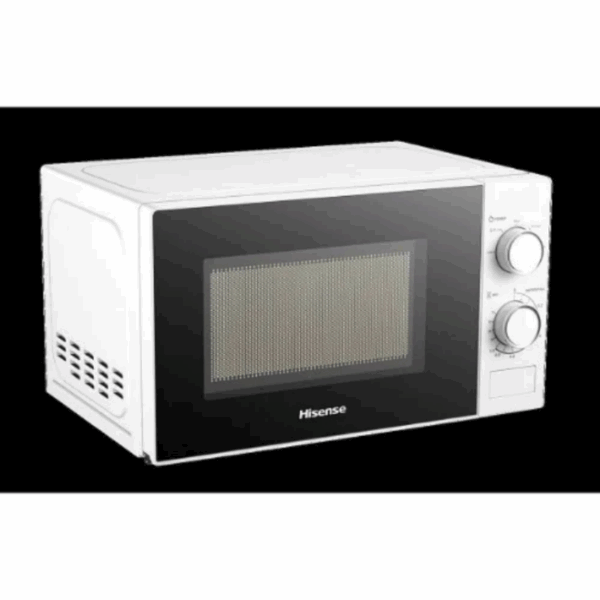 Hisense Microwave 20L 700W Solo Manual, Knobs Push Button, 6 Power Levels, Defrost, Cooking Timer, Cooking Signal, Painted Cavity, Without Grill, White H20Mows10