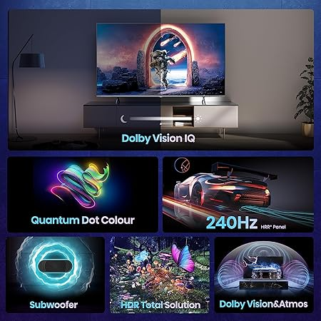 Hisense 55&Quot; Smart Uhd 4K Quantum Uled Tv With Dolby Vision Atmos, Hdr 10+, 240Hz Hrr Panel, 4K Resolution, Channel Speakers With Sub Woofer , Dolby Audio Sound 55E7K