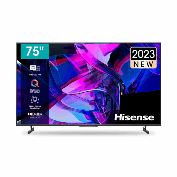 Hisense 75&Quot; Smart Mini 4K Uled Tv With Dolby Vision Iq, 144Hz Game Mode Pro, Quantum Dot Colour, Dolby Vision Iq, Multi-Channel Surround 2.1, Hands-Free Voice Control 75U7K
