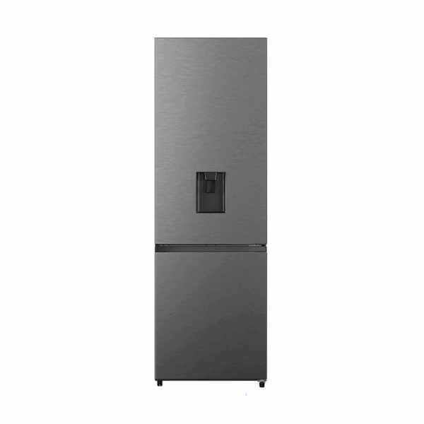 Hisense Refrigerator 347L Bottom Freezer Ultra-Slim Water Dispenser, Frostless Technology, Soft Led Lighting, Low Noise, Titanium Inox H450Bit-Wd